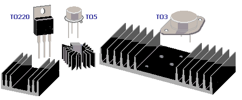 Formes de radiateurs et transistors